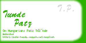 tunde patz business card